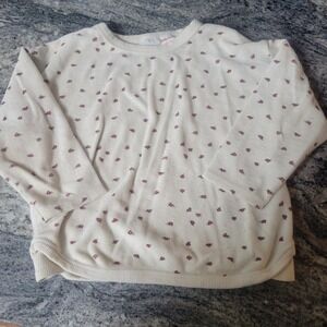 Zara girls French Terry Floral Cream  sweatshirt size 4-5